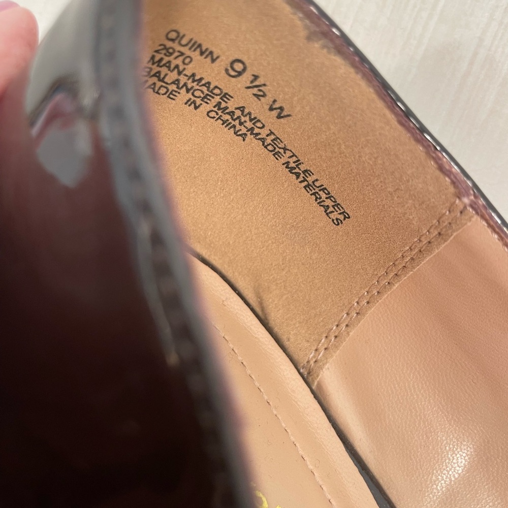 NWOB Cloudwalker Quinn by Avenue Faux Leopard Hair Black Patent Flats, Sz 9.5W - Picture 8 of 9